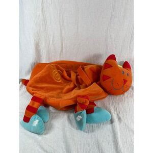 Orange Plush Kitty Cat Tote Bag‎ Overnight Travel Kids Childrens Fun Sleepover